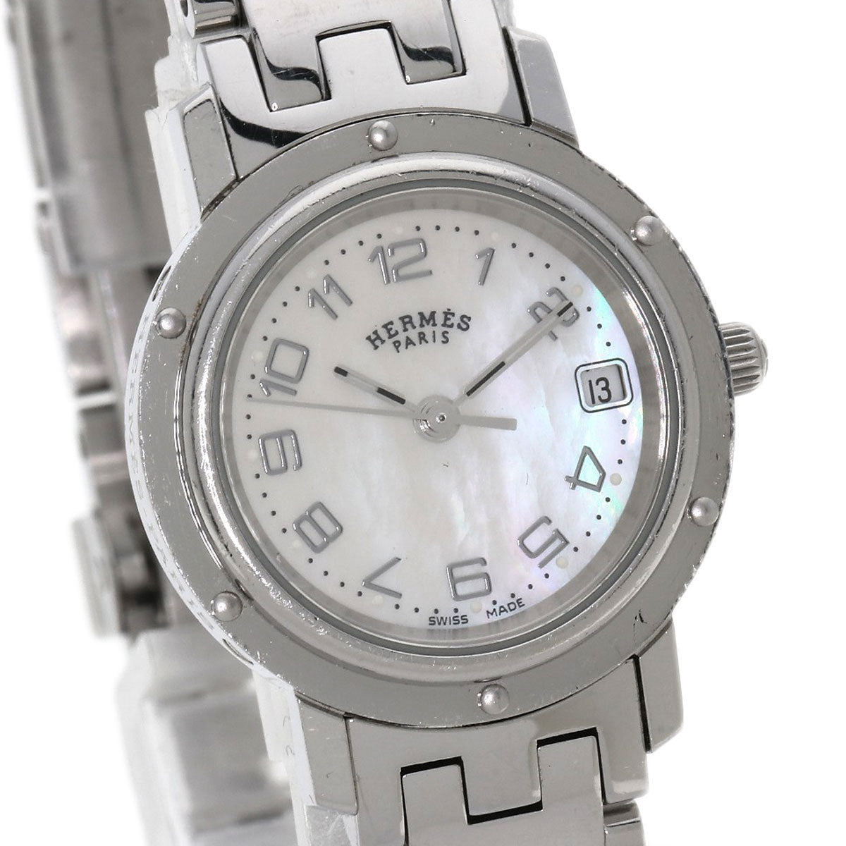 HERMES Clipper Nacre Watches CL4.210 Stainless Steel/Stainless Steel Ladies