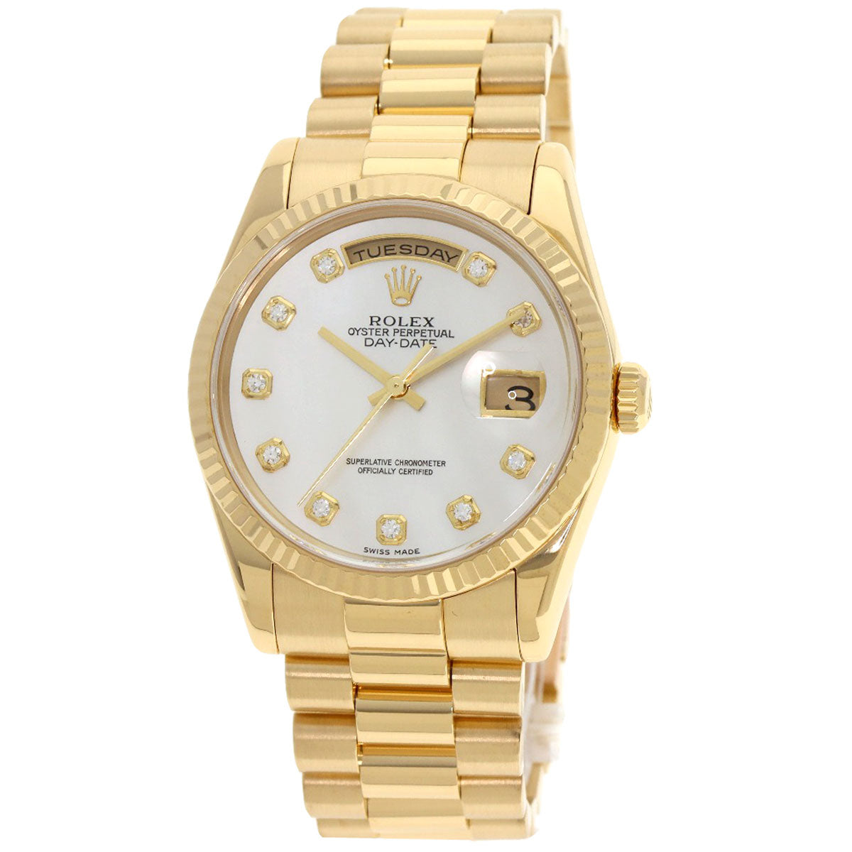 ROLEX Day Date 10P Diamond Watches 118238NG K18 Yellow Gold/18K Yellow Gold mens