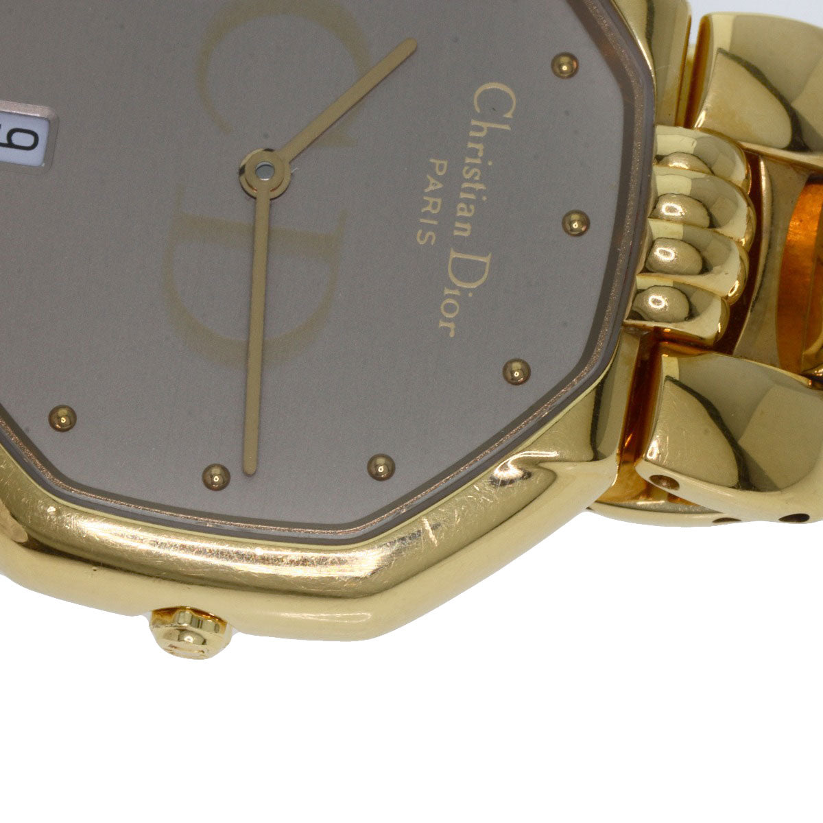CHRISTIAN DIOR Octagon Watches 25.154 Gold Plated/Gold Plated mens