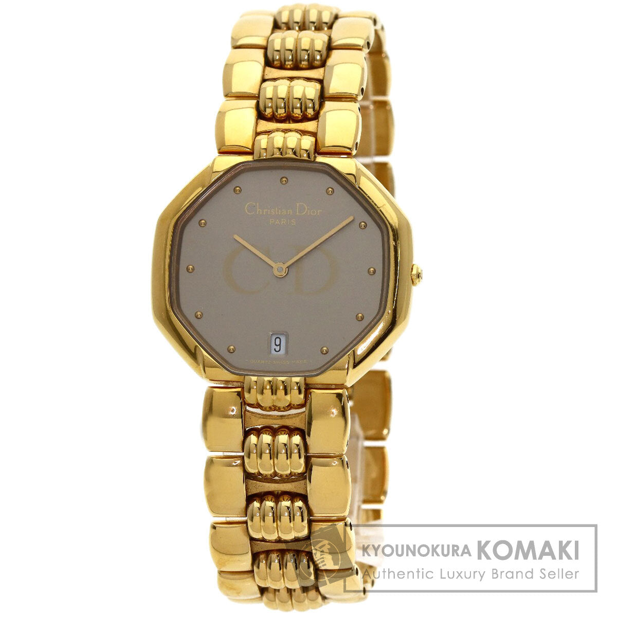 CHRISTIAN DIOR Octagon Watches 25.154 Gold Plated/Gold Plated mens