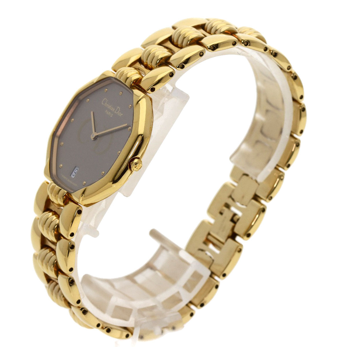 CHRISTIAN DIOR Octagon Watches 25.154 Gold Plated/Gold Plated mens