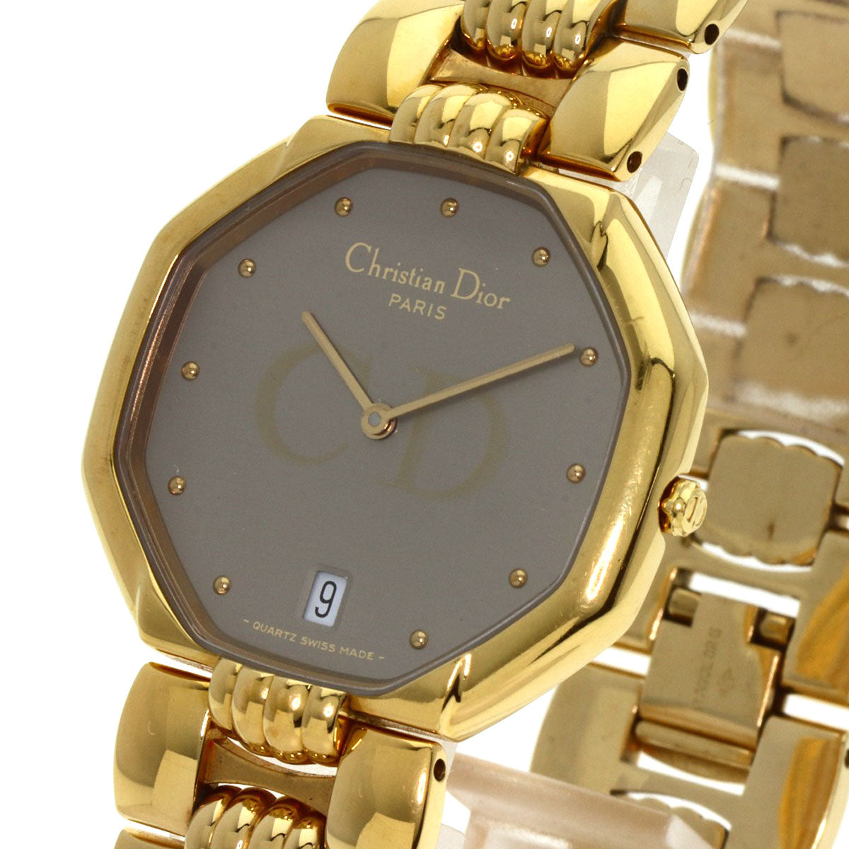 CHRISTIAN DIOR Octagon Watches 25.154 Gold Plated/Gold Plated mens