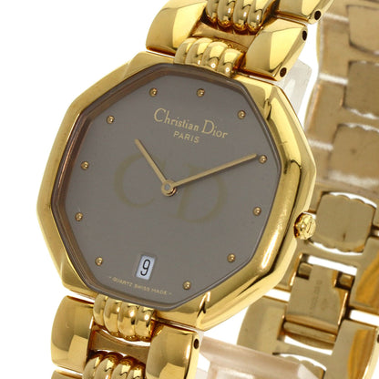 CHRISTIAN DIOR Octagon Watches 25.154 Gold Plated/Gold Plated mens