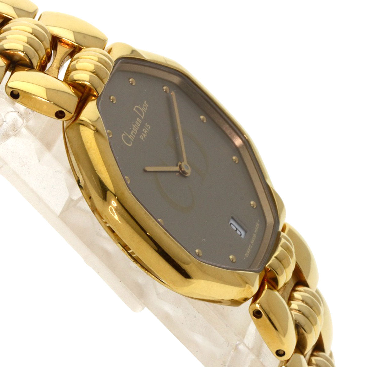CHRISTIAN DIOR Octagon Watches 25.154 Gold Plated/Gold Plated mens