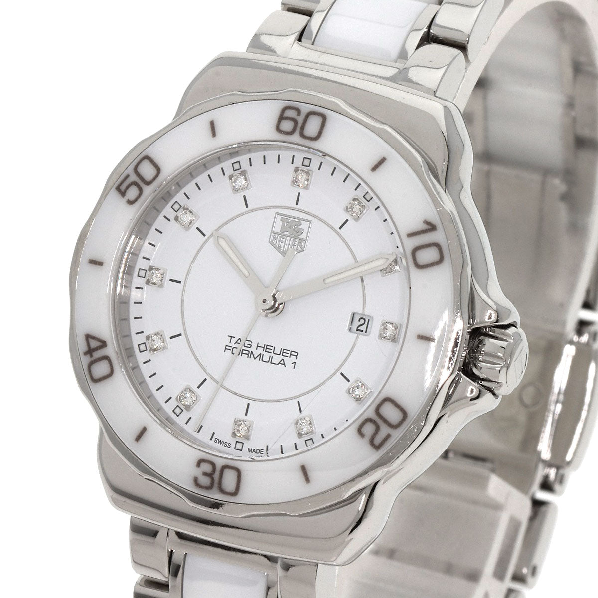 TAG HEUER FORMULA1 12P Diamond Watches WAH1315.BA0868 Stainless Steel/SSxCeramic Ladies