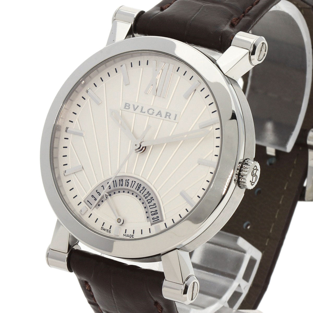 BVLGARI Sotirio Retrograde 125th Anniversary Model Watches SB42SDR Stainless Steel/Leather mens
