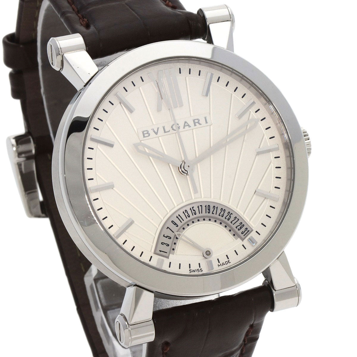 BVLGARI Sotirio Retrograde 125th Anniversary Model Watches SB42SDR Stainless Steel/Leather mens