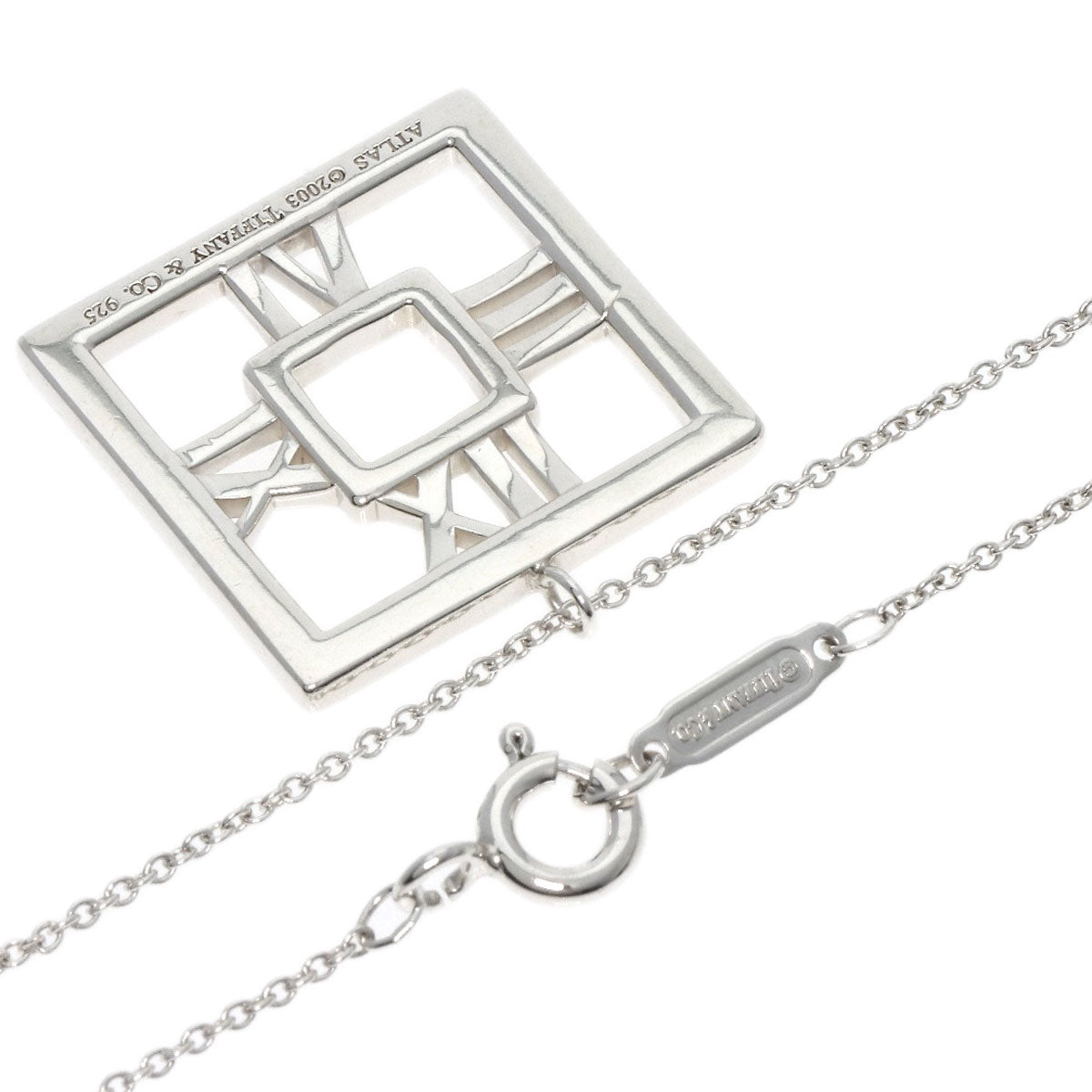 TIFFANY&Co.   Necklace atlas open square Silver Ladies