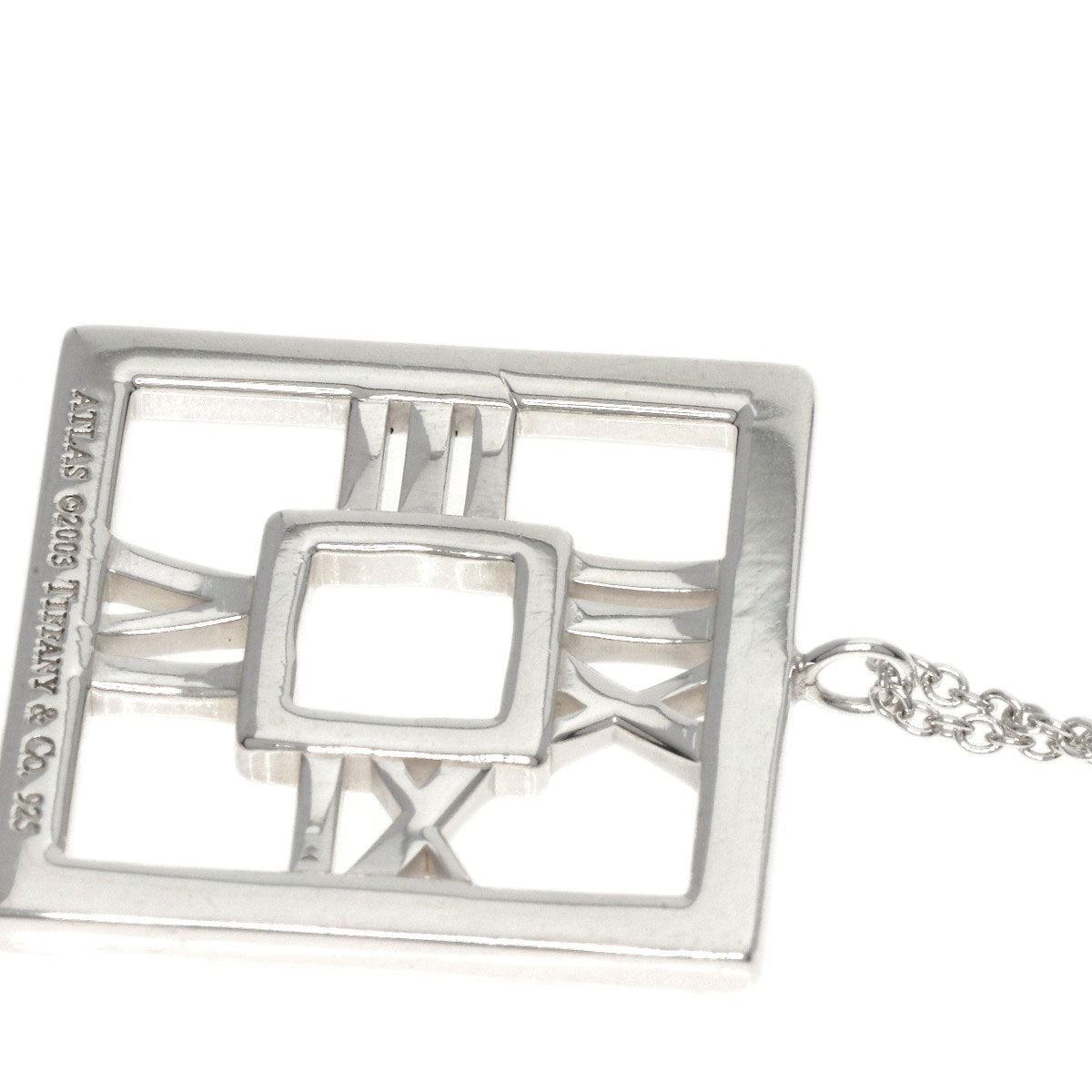 TIFFANY&Co.   Necklace atlas open square Silver Ladies