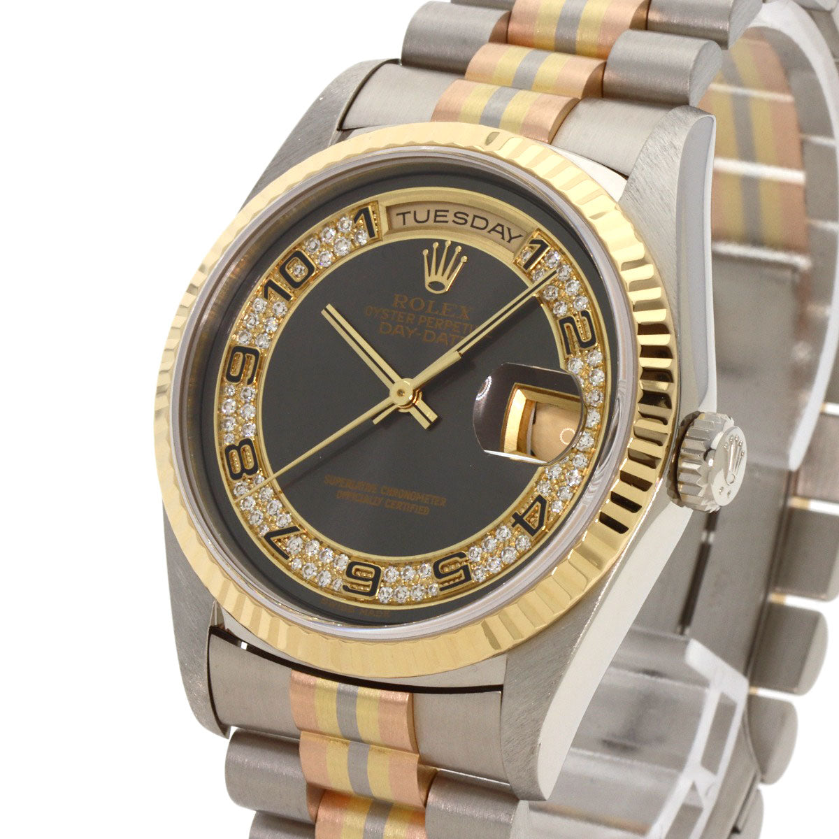 ROLEX Day Date 36 Toridoll Milliard Diamond Watches 18239BIC K18 White Gold/toridor mens