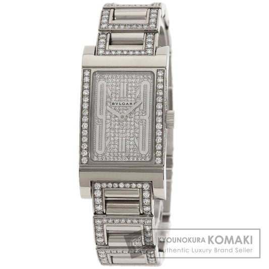 BVLGARI Rettangolo Diamond Watches RTW39G K18 White Gold/K18WGxDiamond Ladies