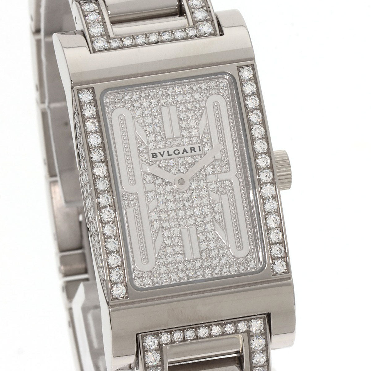 BVLGARI Rettangolo Diamond Watches RTW39G K18 White Gold/K18WGxDiamond Ladies