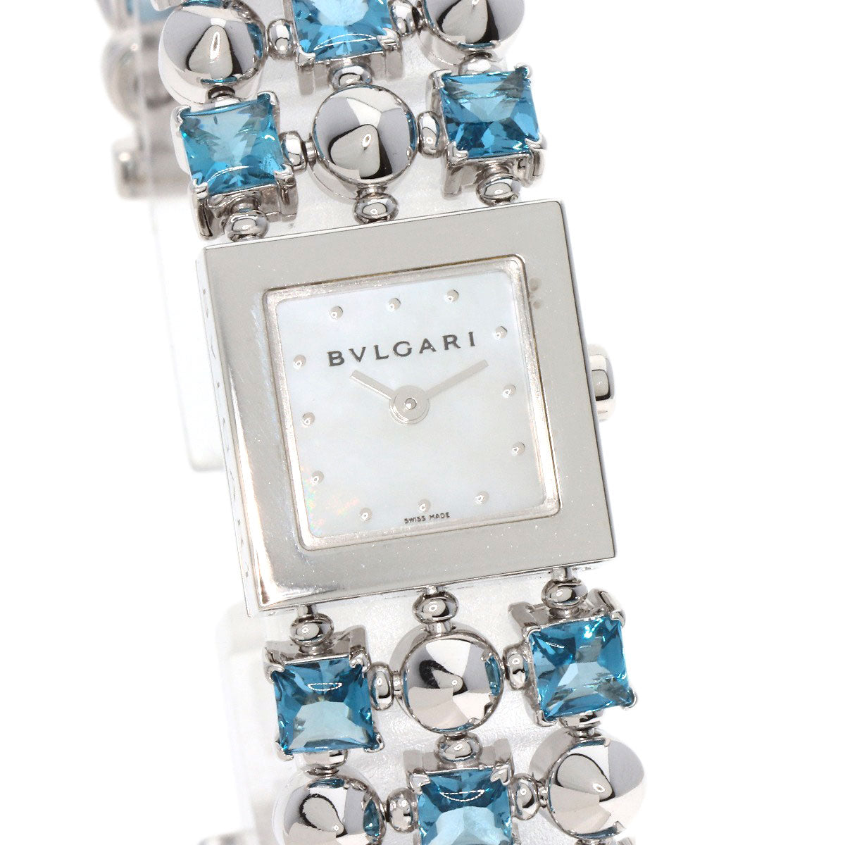 BVLGARI Lucia Blue Topaz Watches LUW16G K18 White Gold/K18WGxBlue Topaz Ladies