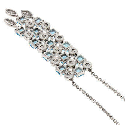BVLGARI Lucia Blue Topaz Diamond Necklace K18 White Gold Ladies [Used]