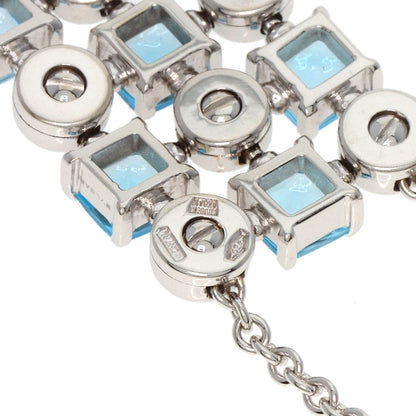 BVLGARI Lucia Blue Topaz Diamond Necklace K18 White Gold Ladies [Used]