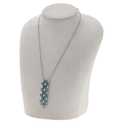 BVLGARI Lucia Blue Topaz Diamond Necklace K18 White Gold Ladies [Used]