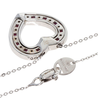 Damiani Belle Epoque Heart Ruby Diamond Necklace K18 White Gold Ladies [Used]