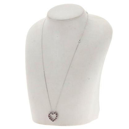 Damiani Belle Epoque Heart Ruby Diamond Necklace K18 White Gold Ladies [Used]