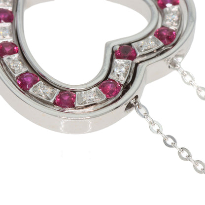 Damiani   Necklace Belle Epoque Heart Ruby Diamond K18 White Gold Ladies