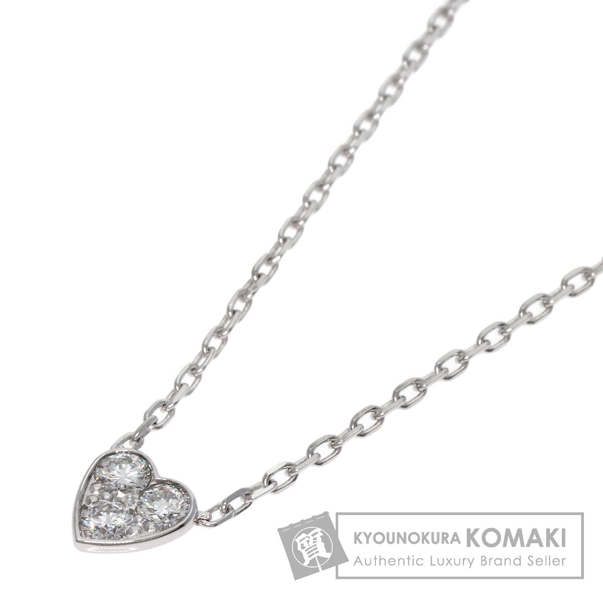 CARTIER   Necklace Mini Heart of Cartier Diamond K18 White Gold Ladies