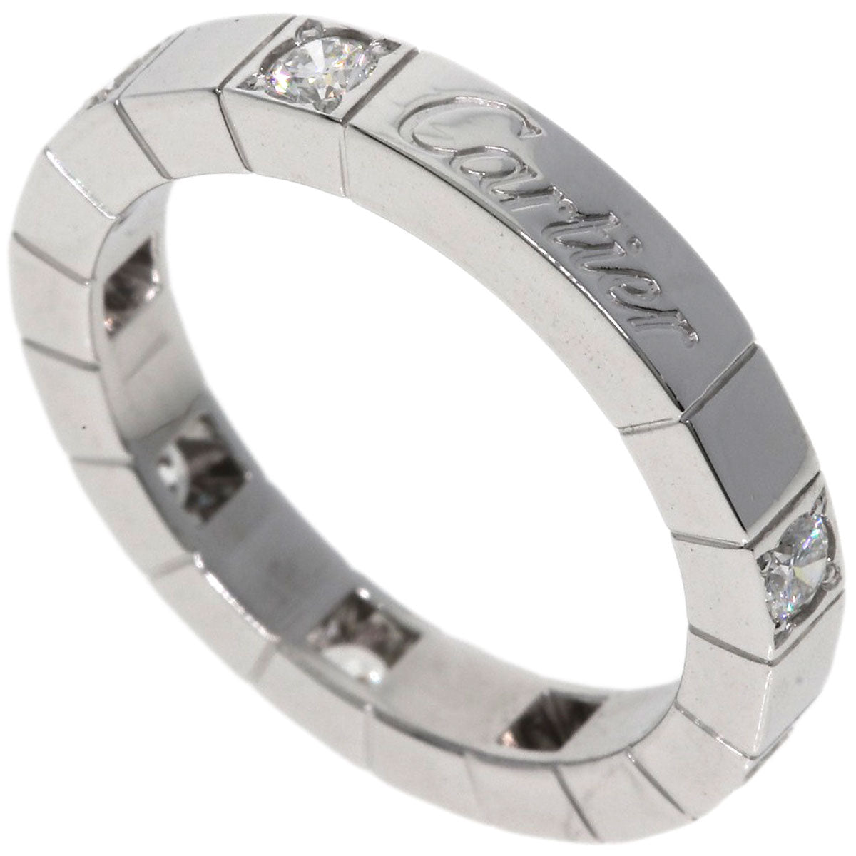 CARTIER   Ring Raniere Half Diamond #47 K18 White Gold Ladies