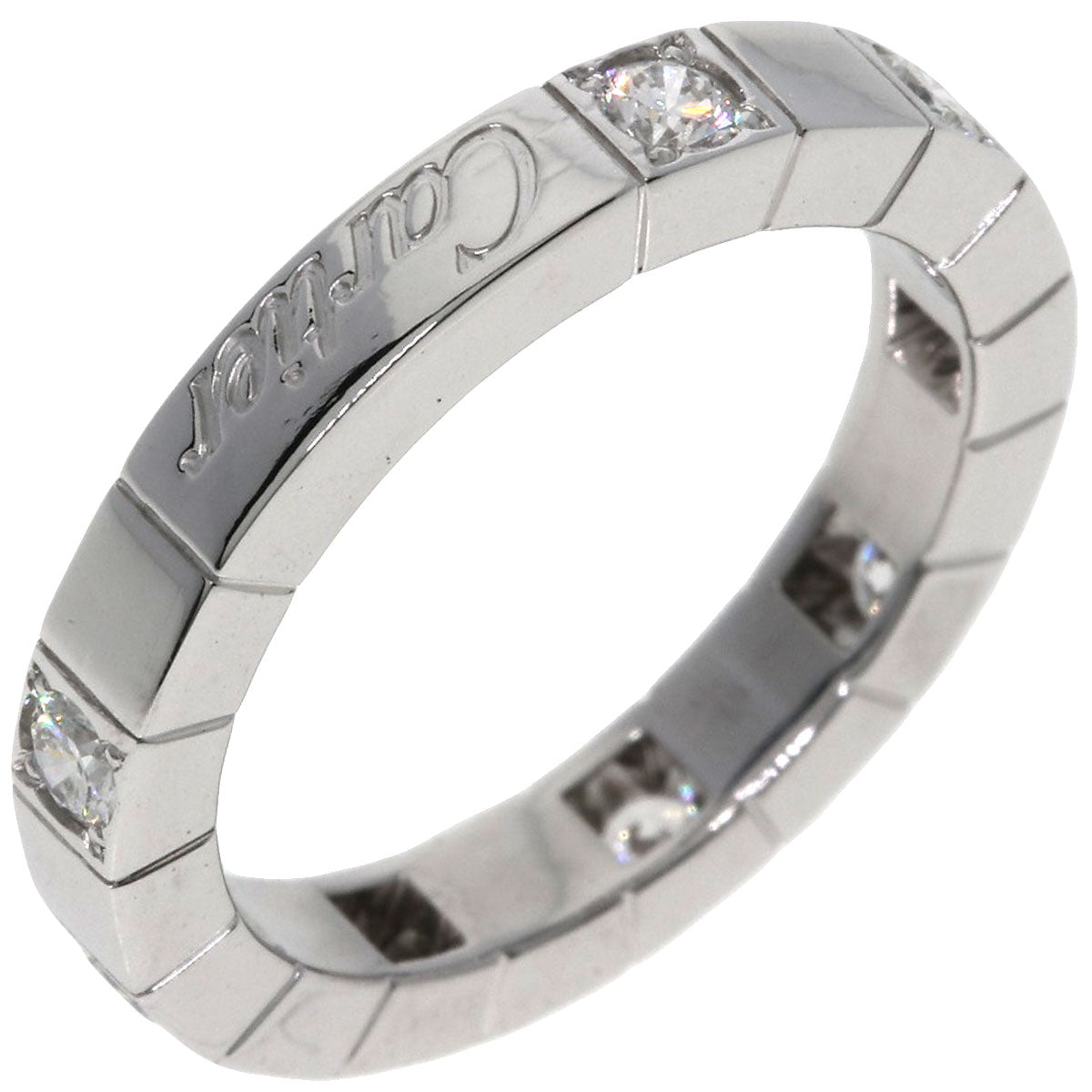 CARTIER   Ring Raniere Half Diamond #47 K18 White Gold Ladies