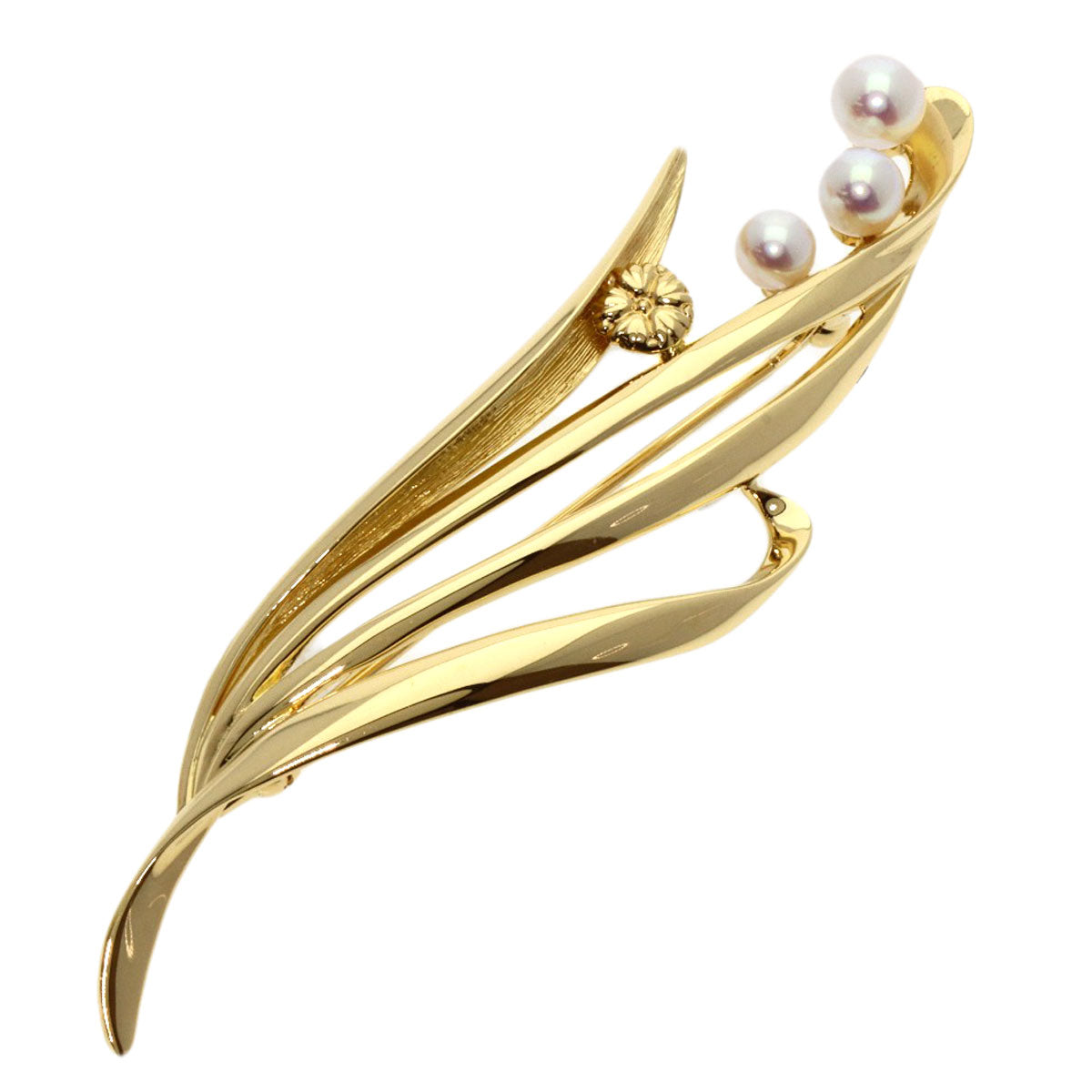 MIKIMOTO   Brooch Flower Motif Pearl Pearl Brooch K18 Yellow Gold Ladies