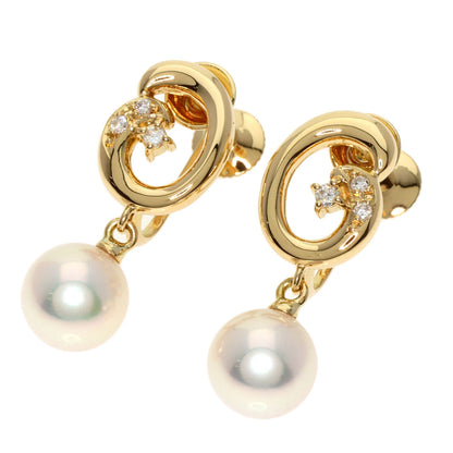 TASAKI   Earring Pearl Pearl Diamond K18 Yellow Gold Ladies