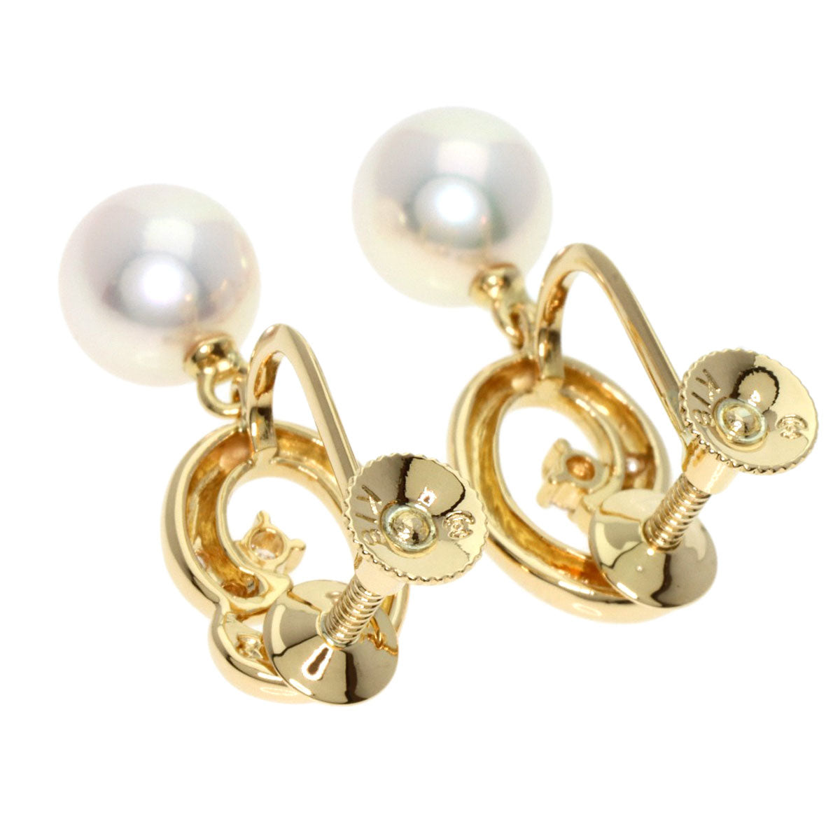 TASAKI   Earring Pearl Pearl Diamond K18 Yellow Gold Ladies