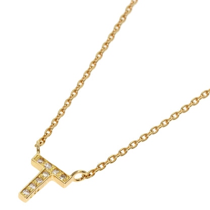 STAR JEWELRY Initial T Necklace K18 Yellow Gold Ladies [Used]