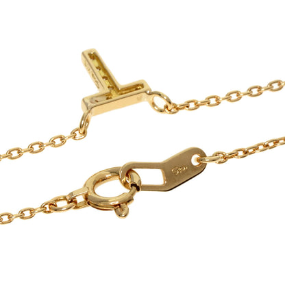 STAR JEWELRY Initial T Necklace K18 Yellow Gold Ladies [Used]