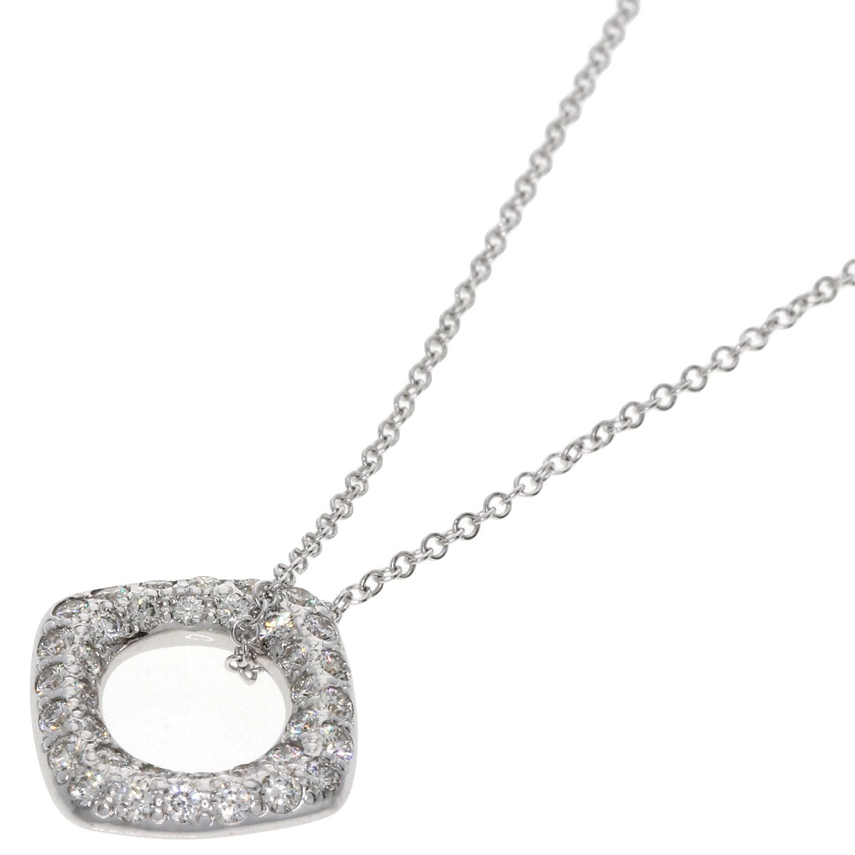 TIFFANY&Co.   Necklace Square Circle Diamond K18 White Gold Ladies