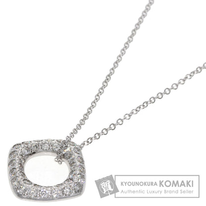 TIFFANY&Co.   Necklace Square Circle Diamond K18 White Gold Ladies