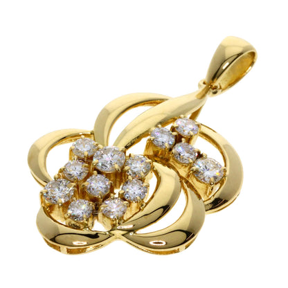MIKIMOTO Diamond Pendant top K18 Yellow Gold Ladies [Used]