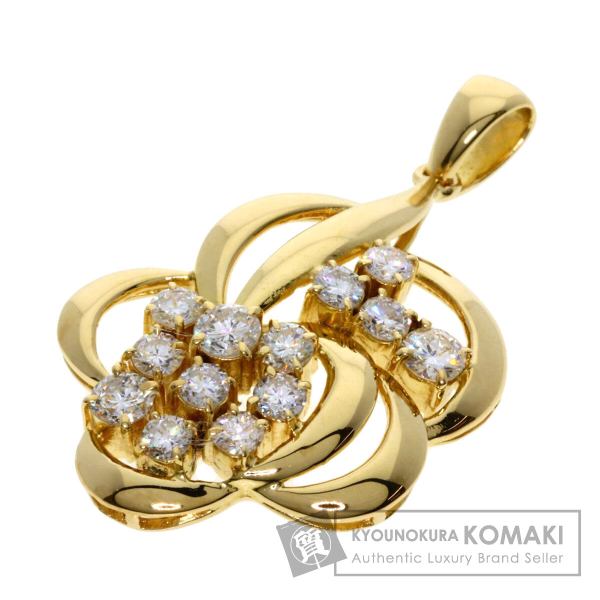 MIKIMOTO Diamond Pendant top K18 Yellow Gold Ladies [Used]