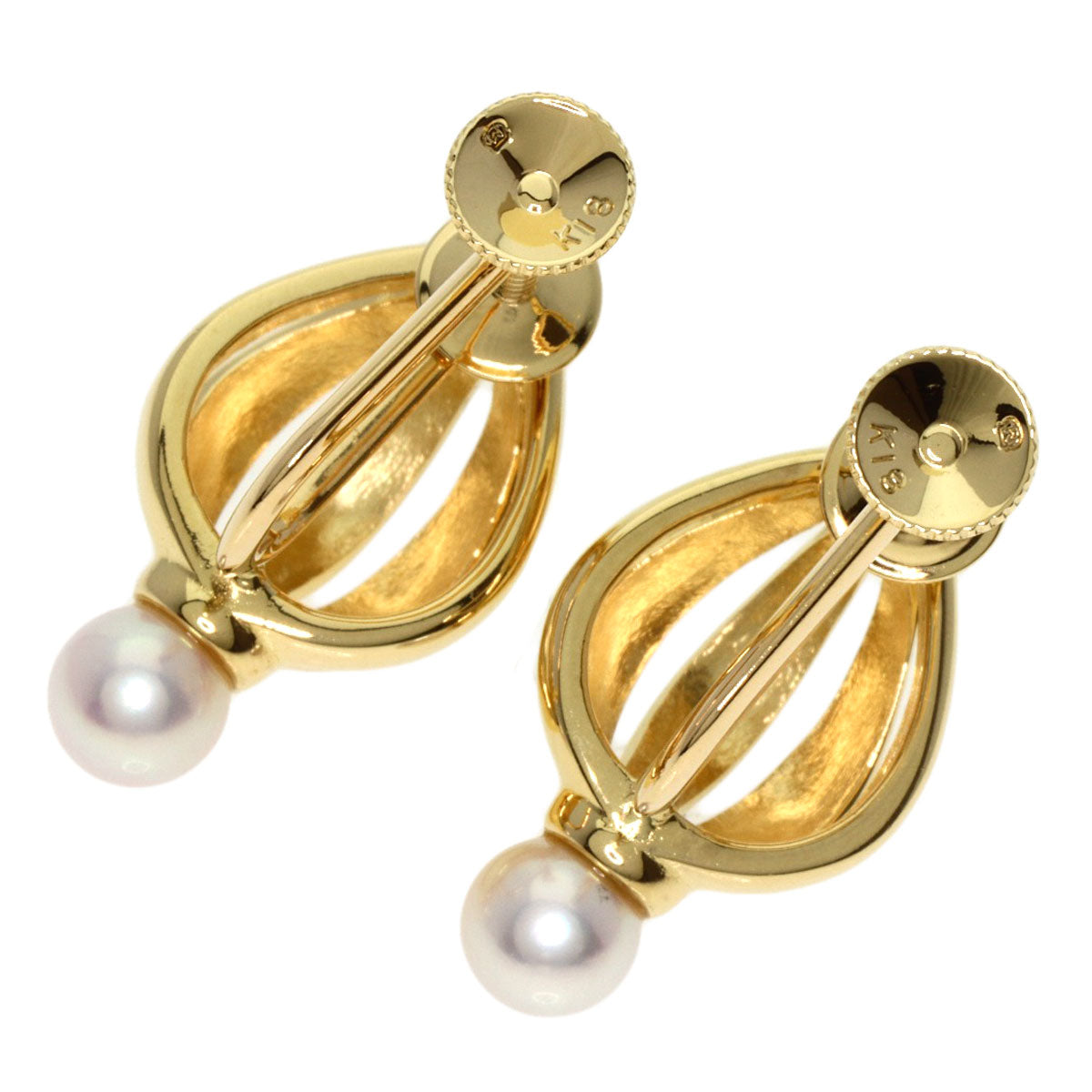 MIKIMOTO   Earring Pearl Pearl K18 Yellow Gold Ladies