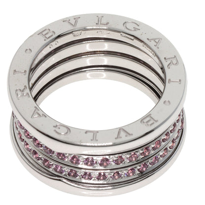 BVLGARI   Ring B.zero1 3 band Garnet #55 K18 White Gold Ladies