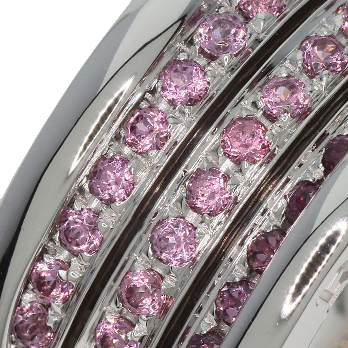 BVLGARI B.zero1 3 band Garnet #55 Ring K18 White Gold Ladies [Used]