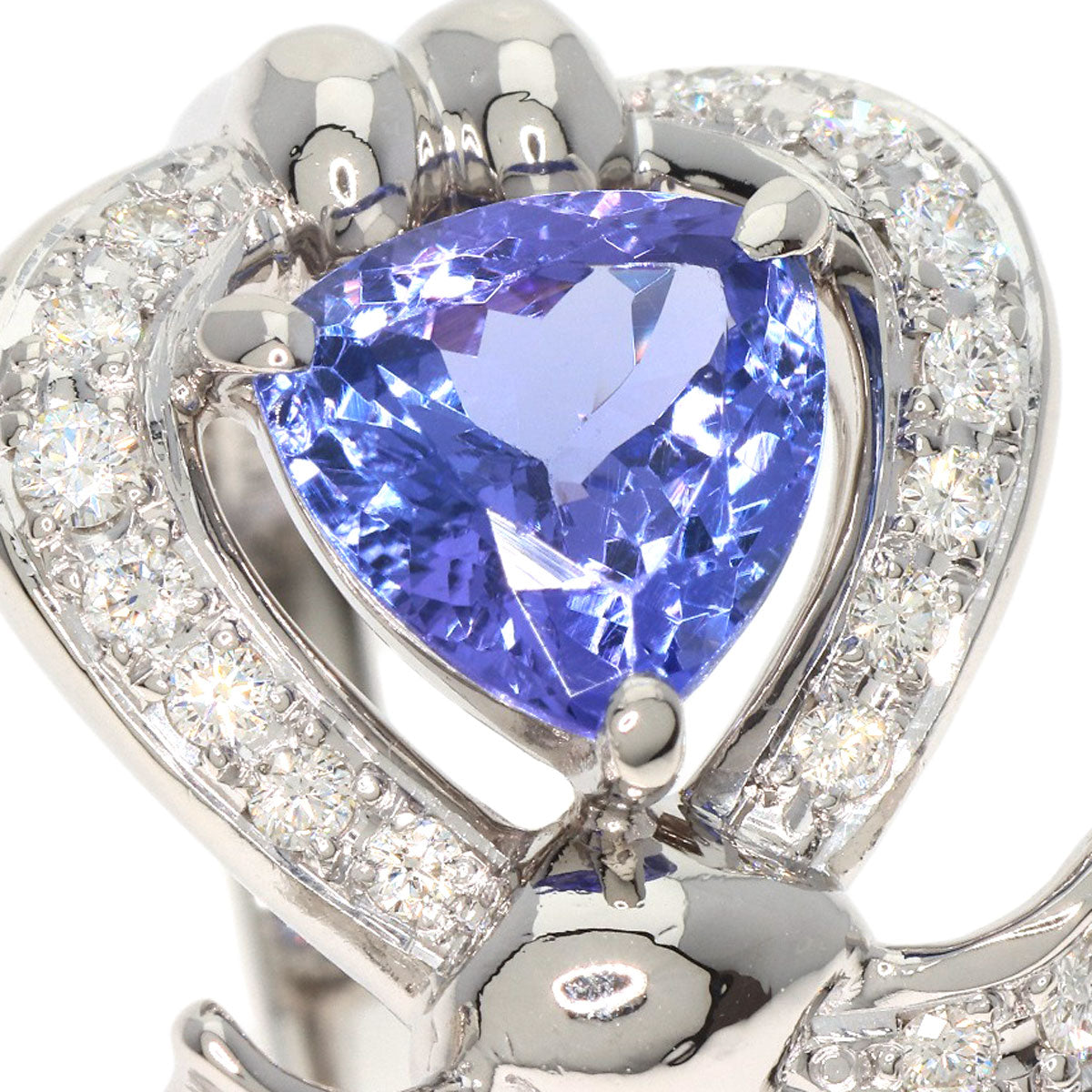 MITSUO KAJI Tanzanite Diamond Ring Ring Platinum PT900 Ladies [Used]