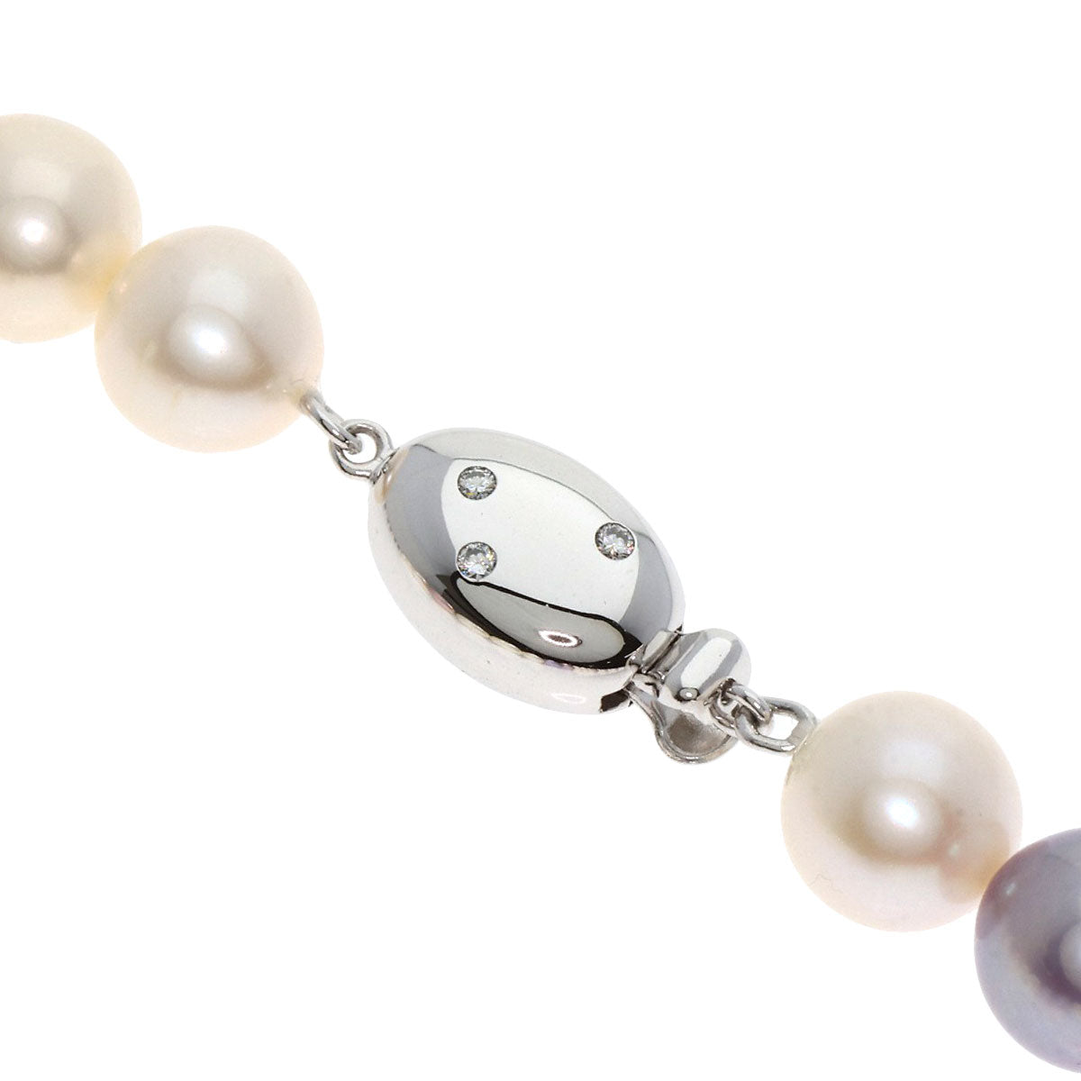 TASAKI Multicolor Freshwater Pearl Pearl Diamond Necklace K18 White Gold Ladies [Used]