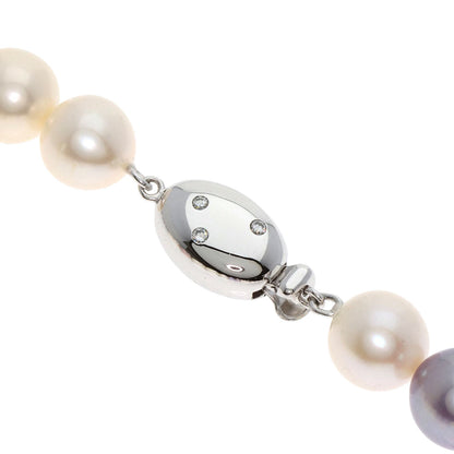 TASAKI Multicolor Freshwater Pearl Pearl Diamond Necklace K18 White Gold Ladies [Used]