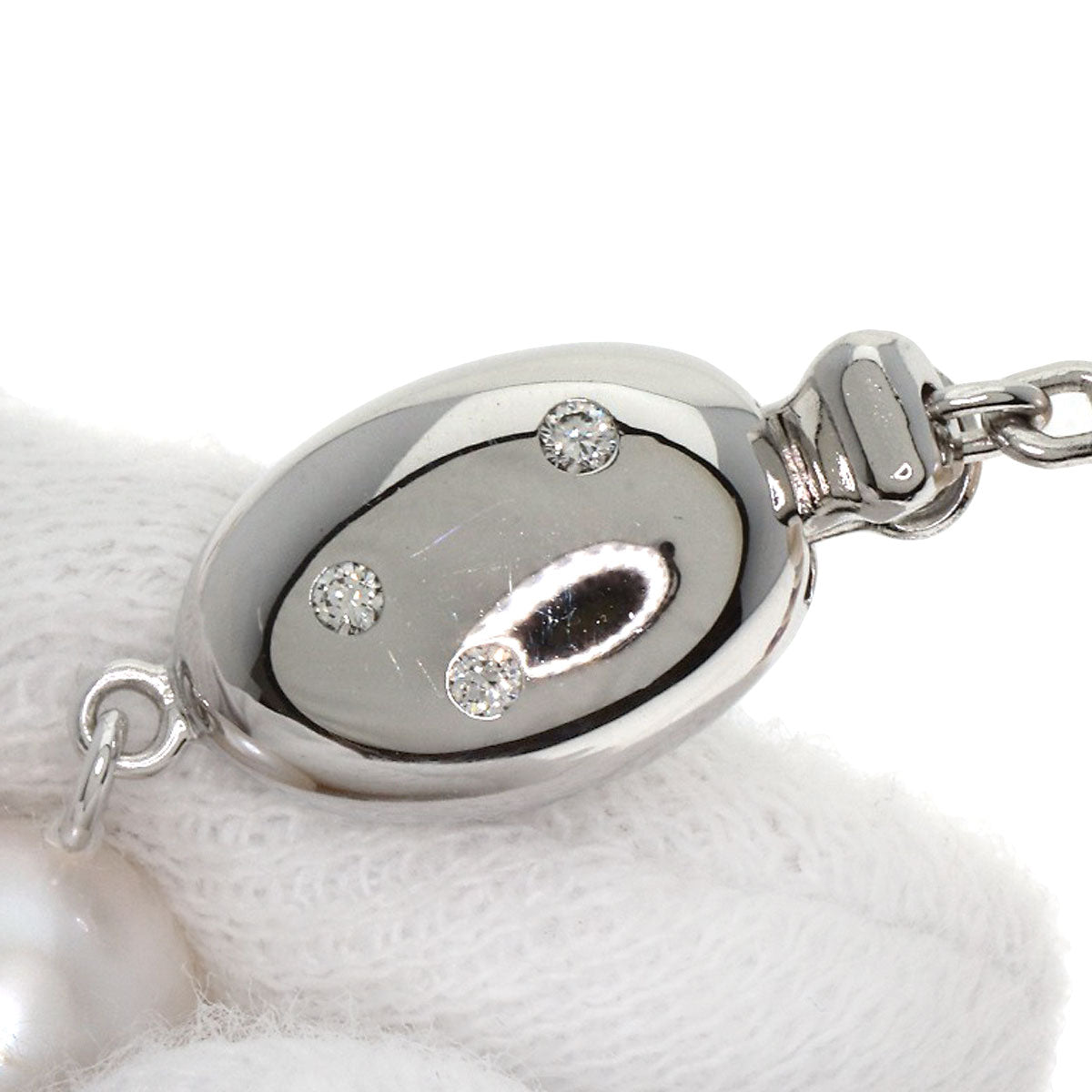 TASAKI Multicolor Freshwater Pearl Pearl Diamond Necklace K18 White Gold Ladies [Used]