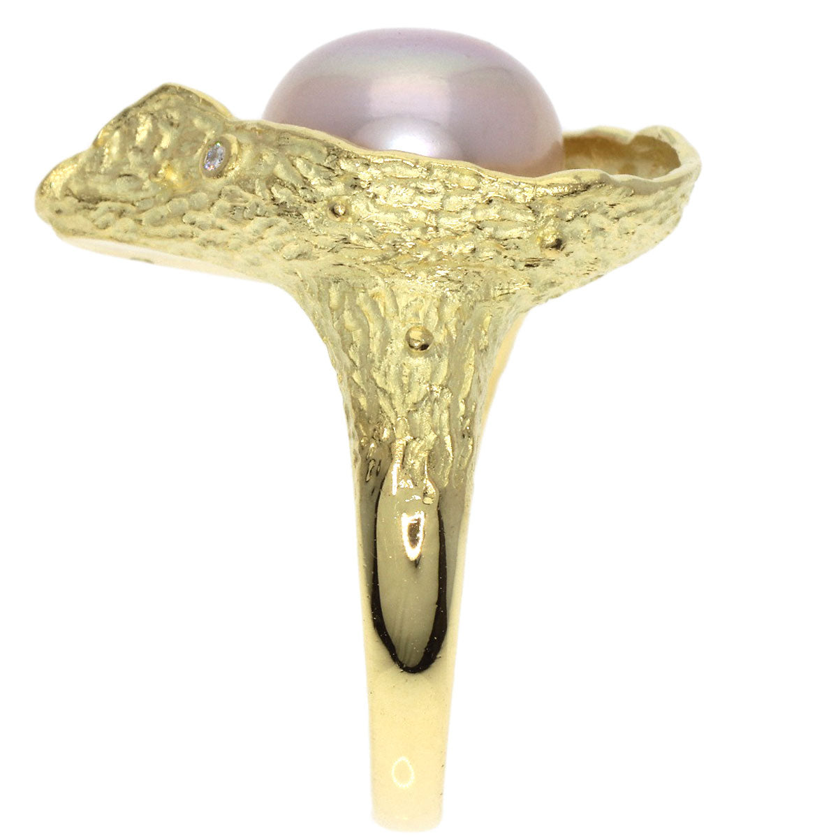 Pearl Pearl Diamond Ring K18 Yellow Gold  10.5g　Ladies