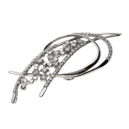 1.51ct Diamond Brooch K18 White Gold K14WG 8.52g　Ladies