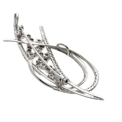1.51ct Diamond Brooch K18 White Gold K14WG 8.52g　Ladies