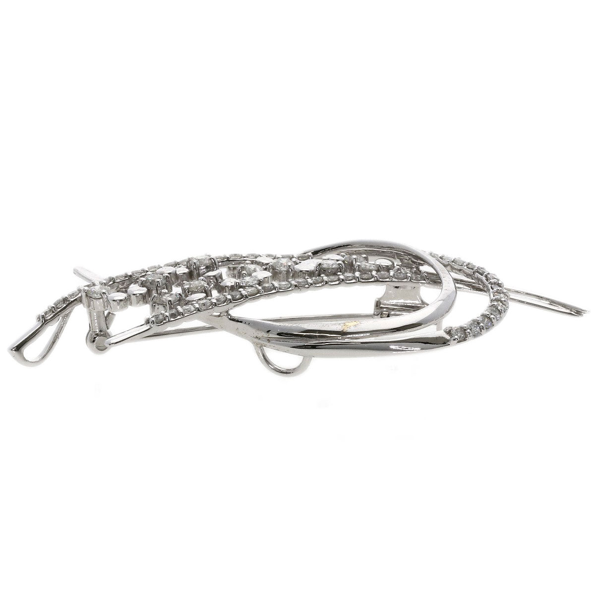 1.51ct Diamond Brooch K18 White Gold K14WG 8.52g　Ladies