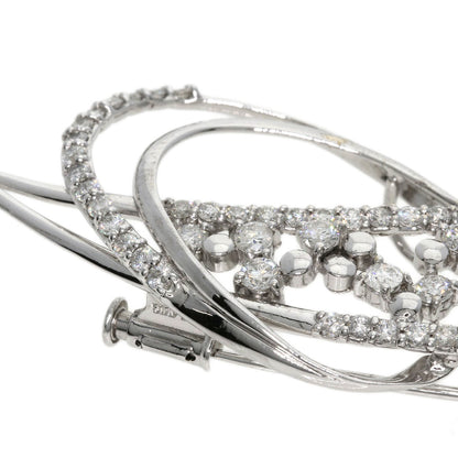 1.51ct Diamond Brooch K18 White Gold K14WG 8.52g　Ladies