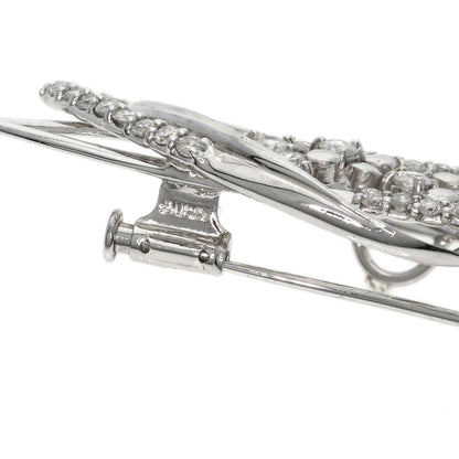 1.51ct Diamond Brooch K18 White Gold K14WG 8.52g　Ladies