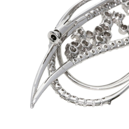 1.51ct Diamond Brooch K18 White Gold K14WG 8.52g　Ladies
