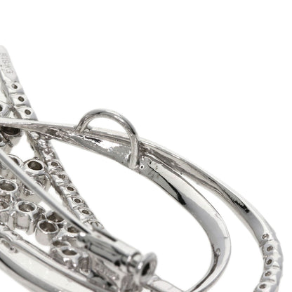 1.51ct Diamond Brooch K18 White Gold K14WG 8.52g　Ladies